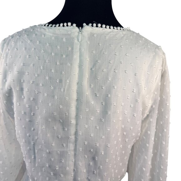 Andrée By Unit Size Medium White Lace Detail Long Sleeve Dress - Picture 5 of 6